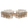 vidaXL Set vanjskih sofa 13 pcs Prirodna i krema bijela Poliester