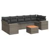 vidaXL 8-dijelni set vrtnih sofa od poliratana s jastucima sivi