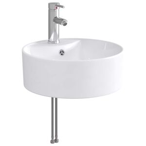 vidaXL Umivaonik s slavinom i odvodom Krom 40,5 x 40,5 x 15 cm