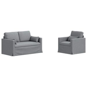 vidaXL Set sofe 2 pcs Svijetlo siva 139 x 78 x 80 cm tkanina