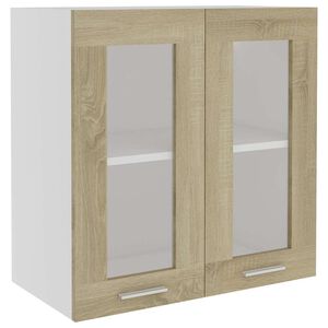 vidaXL Viseći stakleni ormarić "Lyon" hrast Sonoma 60x31x60 cm, inženjerski drvo