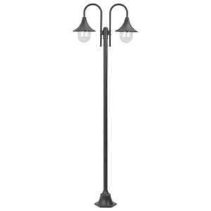 vidaXL Vrtna dvostruka stupna svjetiljka od aluminija E27 220 cm brončana