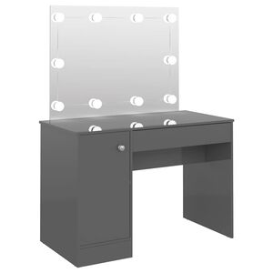 vidaXL Stolić za &scaron;minkanje LED 110 x 55 x 145 cm MDF sjajni sivi