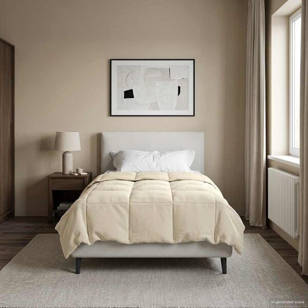 vidaXL Ljetni pokrivač &Scaron;onerisan Krema 140 x 220 cm Mikrovlakna