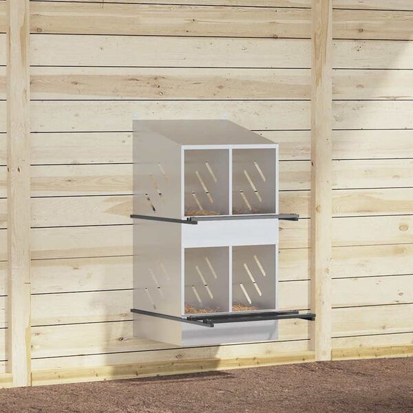 vidaXL Kutija za gniježđenje za piliće s 4 odjeljka metala