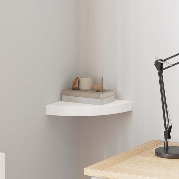 vidaXL Plutajuća kutna polica bijela 25 x 25 x 3,8 cm MDF