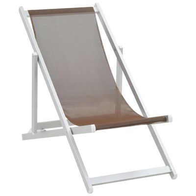 vidaXL Sklopive stolice za plažu od aluminija i tekstilena 2 kom smeđe