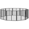 vidaXL Vrata za pse 10 pcs Crna 60 x 60 cm Cinkani čelik