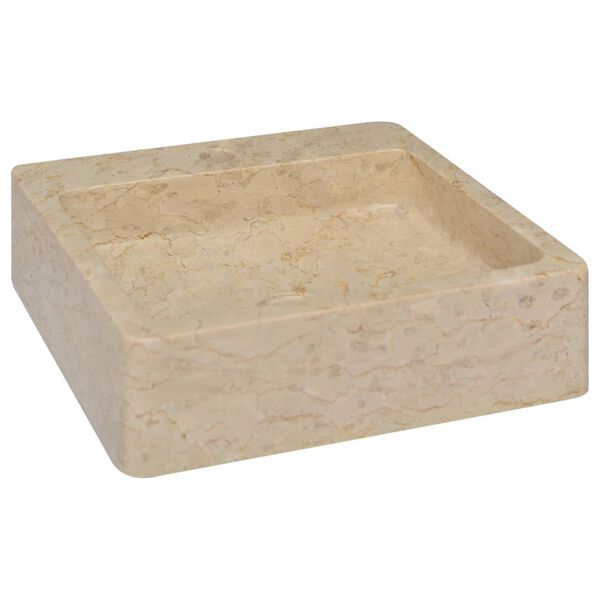 vidaXL Umivaonik krem 40 x 40 x 12 cm mramorni