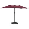 vidaXL Vrtni suncobran Bordeaux Crvena 385 x 209 x 244 cm Poliester