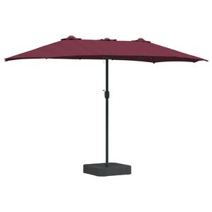 vidaXL Vrtni suncobran Bordeaux Crvena 385 x 209 x 244 cm Poliester