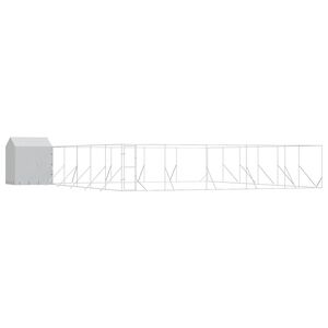 vidaXL Vanjski kavez za pse s krovom srebrni 12 x 12 x 2,5 m čelični