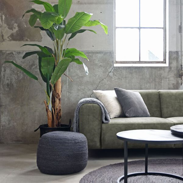 LABEL51 tepih od jute okrugli 180 x 180 cm XXL antracit