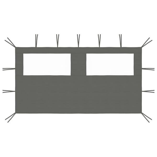 vidaXL Bočni zid za sjenicu s prozorima 4 x 2 m antracit