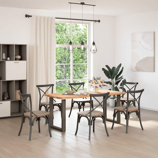 vidaXL Noge za blagovaonski stol U-oblik 2 kom Prirodni čelik 70 x (72-73) cm Čelik