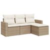 vidaXL 4-dijelni set vrtnih sofa s jastucima bež od poliratana