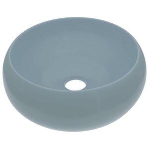 vidaXL Luksuzni okrugli umivaonik mat svjetloplavi 40x15 cm keramički