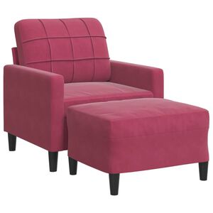 vidaXL Fotelja s tabureom crvena boja vina 60 cm bar&scaron;unasta