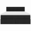 vidaXL Krevet s prostorom za pohranu s LED-om Crna 140 x 190 cm