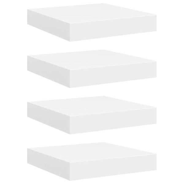 vidaXL Plutajuće zidne police 4 kom bijele 23 x 23,5 x 3,8 cm MDF