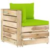 vidaXL Modularna kutna sofa s jastucima od zeleno impregniranog drva