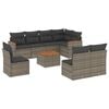 vidaXL 9-dijelni set vrtnih sofa od poliratana s jastucima sivi