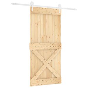vidaXL Klizna vrata 95 x 210 cm Čvrsta borovina (neobrađena)