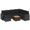 vidaXL 8-dijelni set vrtnih sofa od poliratana s jastucima crni