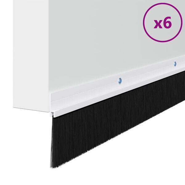 vidaXL Držač četke za vrata 6 pcs Bijelo 100 cm Aluminijski legura