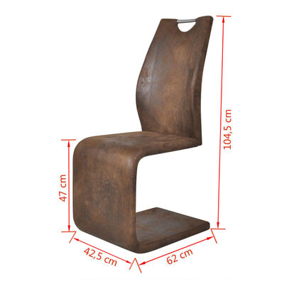 vidaXL Blagovaonske stolice od umjetne kože 6 kom smeđe