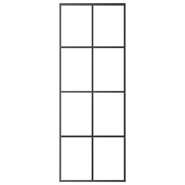 vidaXL Klizna vrata crna 76 x 205 cm od stakla ESG i aluminija