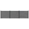 vidaXL Panel ograde 3 pcs WPC i aluminij Siva