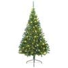 vidaXL Umjetno predsvijetljeno božićno drvce Zelena 180 cm PVC