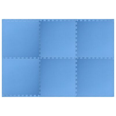 vidaXL Podne prostirke 6 kom 2,16 m² pjena EVA plave
