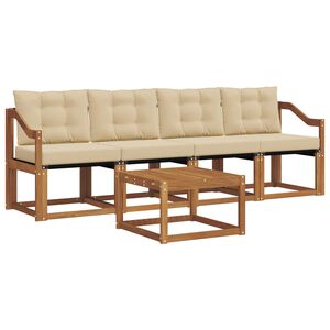 vidaXL Set vanjskih sofa s jastukom 5 pcs Prirodna i bež