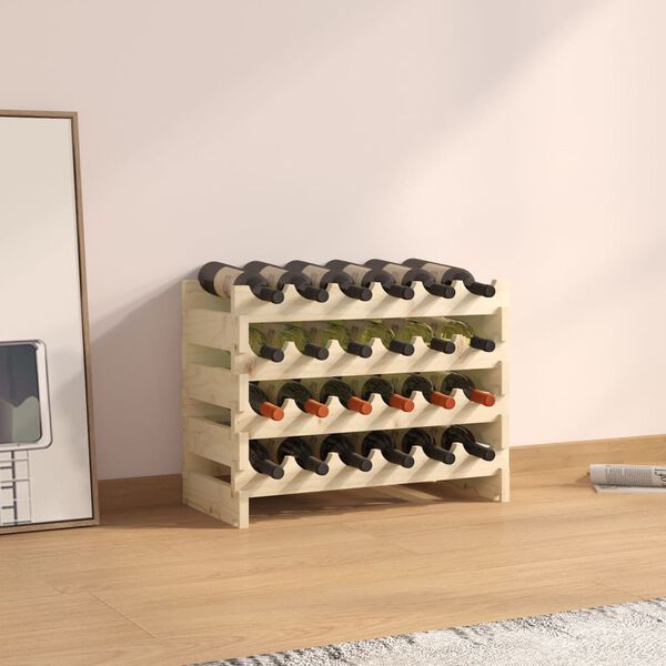 vidaXL Stalak za vino 65 x 29 x 46 cm od masivne borovine