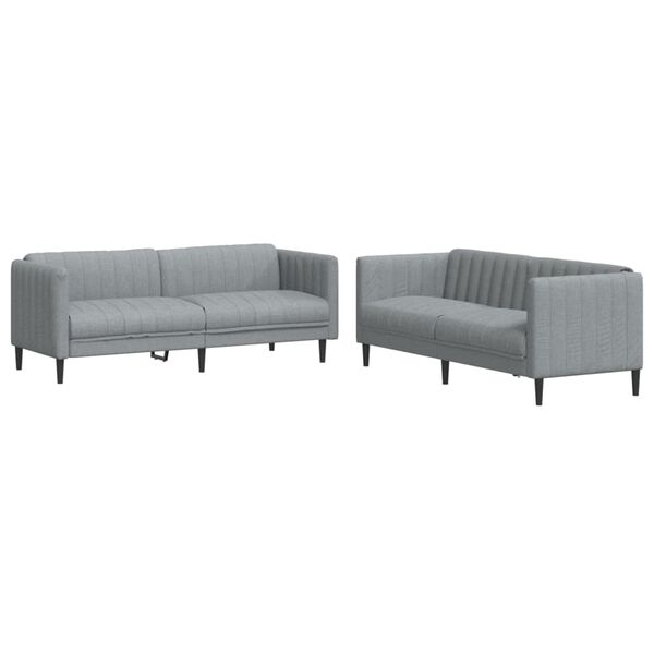 vidaXL 2-dijelni set sofa svjetlosivi od tkanine