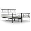 vidaXL Metalni okvir kreveta uzglavlje i podnožje crni 140x200 cm
