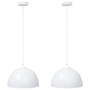 vidaXL Viseće svjetiljke 2 kom podesive visine E27 bijela &Oslash; 30cm metal