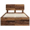vidaXL Krevetna konstrukcija s uzglavljem Staro drvo 120 x 200 cm
