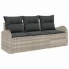 vidaXL Sjedeća garnitura za vrt 3 pcs Svjetlosiva Poli ratan