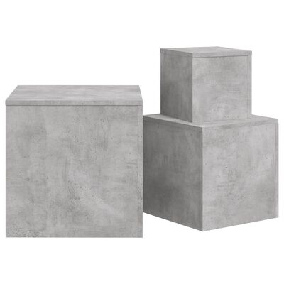 vidaXL Bočni stolići 3 kom siva boja betona od iverice