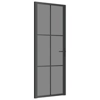 vidaXL Unutarnja vrata 76 x 201,5 cm crna od ESG stakla i aluminija