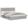vidaXL Krevet s od storage Siva Sonoma 200 x 200 cm Konstruirano drvo