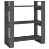 vidaXL Ormarić za knjige / pregrada sivi 80 x 35 x 91 cm od borovine