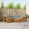 vidaXL Set vanjskih sofa s jastukom 7 pcs Prirodna i svijetlo siva