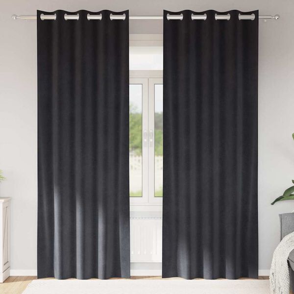 vidaXL Zavjese za zamračivanje 2 pcs Tamno siva 140 x 225 cm Baršun