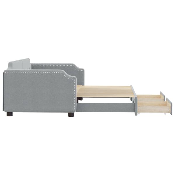 vidaXL Dnevni krevet na razvlačenje svjetlosivi 100x200 cm od tkanine