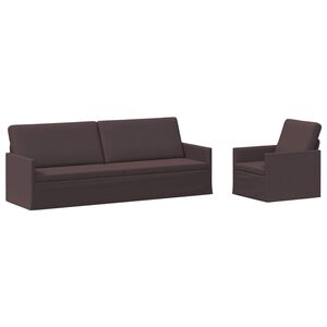 vidaXL Set sofe 2 pcs Tamno smeđa Tkanina