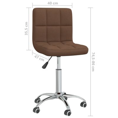 vidaXL Okretna blagovaonska stolica od tkanine smeđa